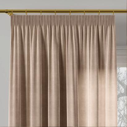 Zasłona gotowa na taśmie VELVI 140x160 jasnobeżowa