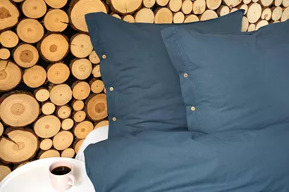 Pościel bawełniana z ozdobnymi guzikami 160x200 Pure denim