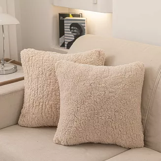 Beżowa Poszewka z Bukli 50x70 Baranek Dreamy Boucle