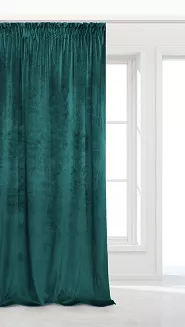 Ciemny Turkus Zasłona Welurowa Na Taśmie 140x270 Velvet Soft