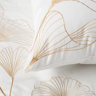 Pościel haftowana HAFT2 160x200 Eurofirany ginko biała złota