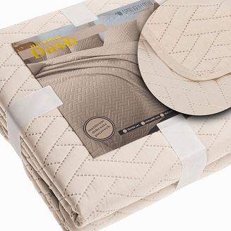 Narzuta dekoracyjna DASH 140x200 pikowana beźowa