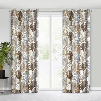 Zasłona gotowa na przelotkach KORFU 140x250 Design91 brązowy
