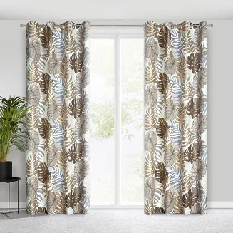 Zasłona gotowa na przelotkach KORFU 140x250 Design91 brązowy