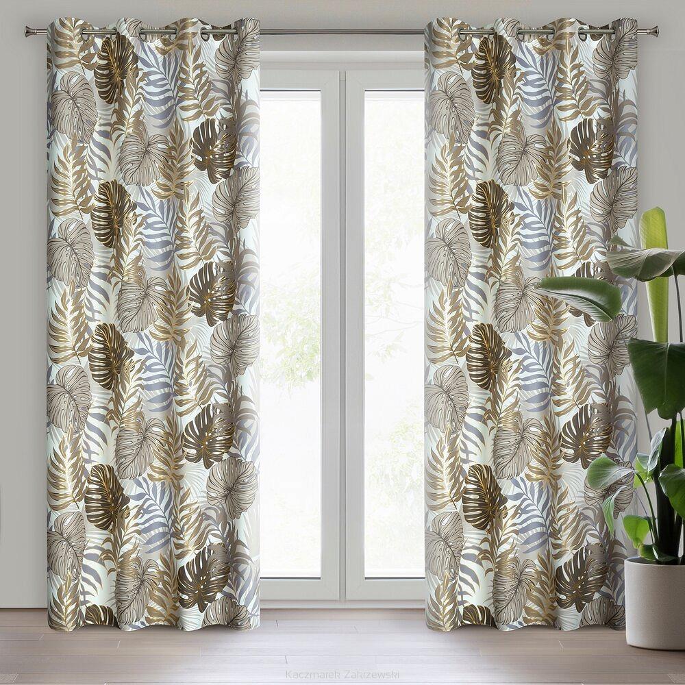 Zasłona gotowa na przelotkach KORFU 140x250 Design91 brązowy