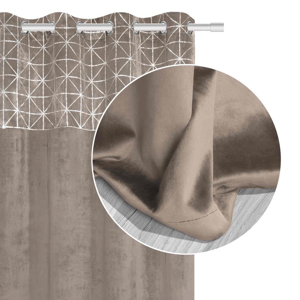 Ciemno Beżowa Zasłona Welurowa 140x250 Glossy