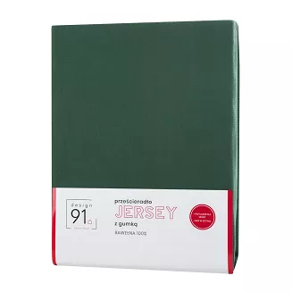 Prześcieradło jersey z gumką  120x200 Design91 butelkowy zielony