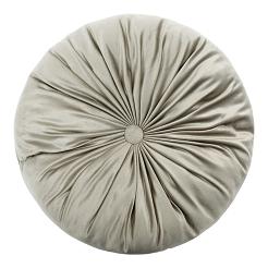 Poszewka dekoracyjna Soft welurowa ciemnobeżowa okrągła