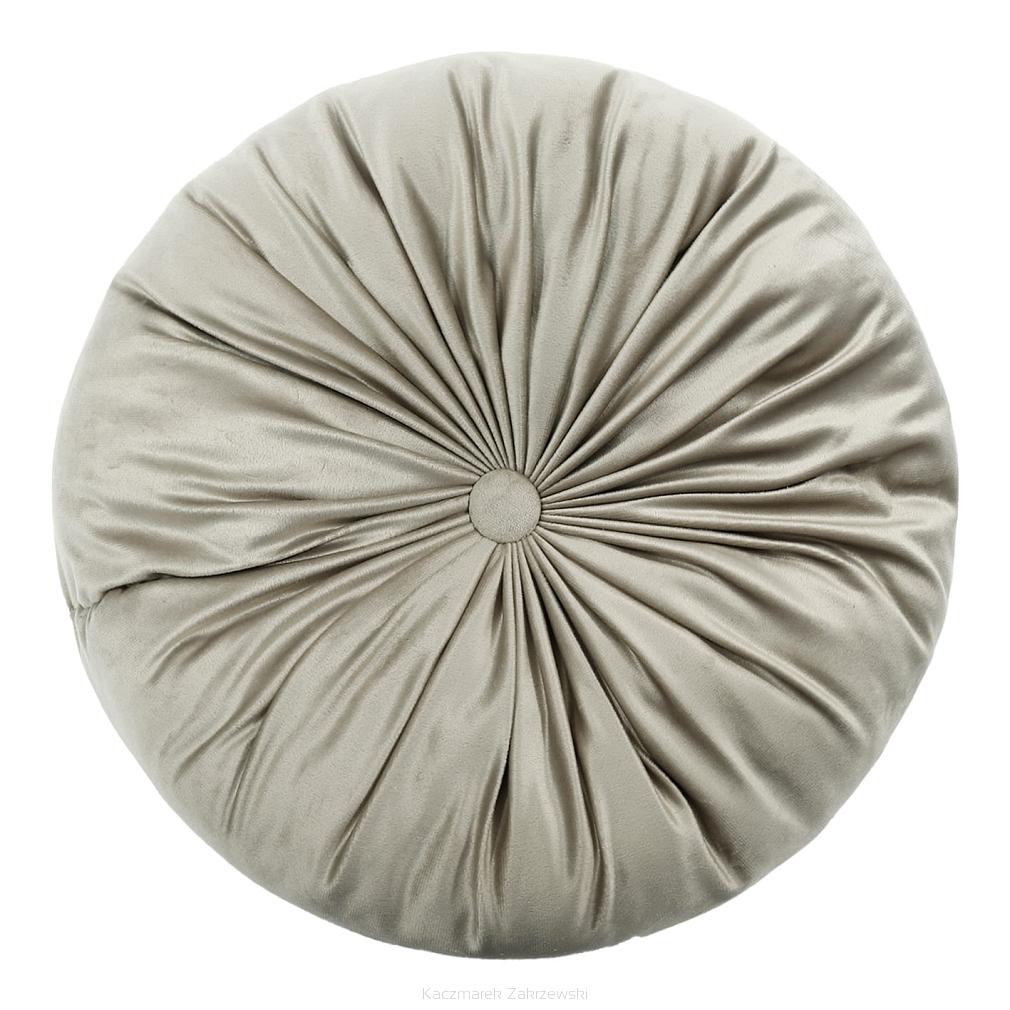 Poszewka dekoracyjna Soft welurowa ciemnobeżowa okrągła