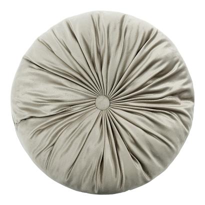 Poszewka dekoracyjna Soft welurowa ciemnobeżowa okrągła