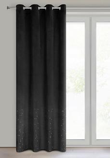 Zasłona gotowa na przelotkach ARIADNA 140x250 Eurofirany czarny