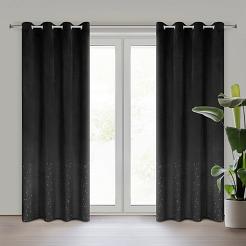 Zasłona gotowa na przelotkach ARIADNA 140x250 Eurofirany czarny