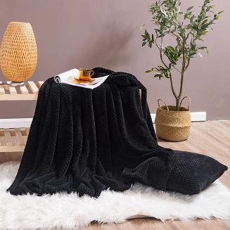 Koc narzuta z mikrofibry Monte 150x200 czarny