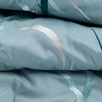 Pościel haftowana HAFT1 160x200 Eurofirany liście błękitna