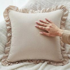 Poszewka do pościeli z falbanką RUFFY PREMIUM 50x70 beżowa