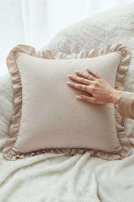 Poszewka do pościeli z falbanką RUFFY PREMIUM 50x70 beżowa