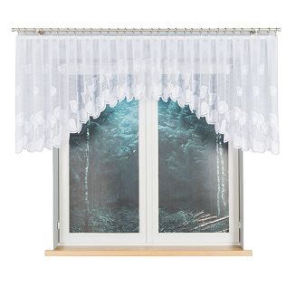 Firanka żakardowa gotowa na żabki NORA 400x90 biała