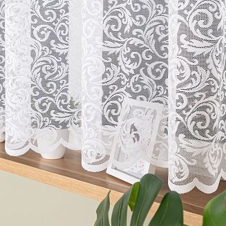 Firanka żakardowa gotowa na szelkach KASJANA 300x160 biała