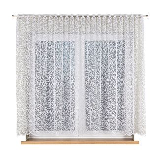 Firanka żakardowa gotowa na szelkach KASJANA 300x160 biała