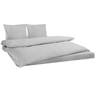 Pościel bawełniana haftowana z prześcieradłem 160x200 szara