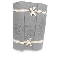 Pościel bawełniana haftowana z prześcieradłem 160x200 szara