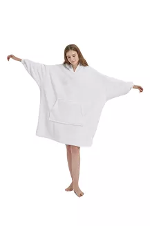 Kocobluza z kapturem Sherpa HOODIE biała