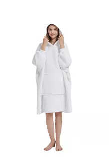 Kocobluza z kapturem Sherpa HOODIE biała