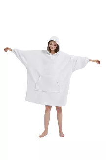 Kocobluza z kapturem Sherpa HOODIE biała
