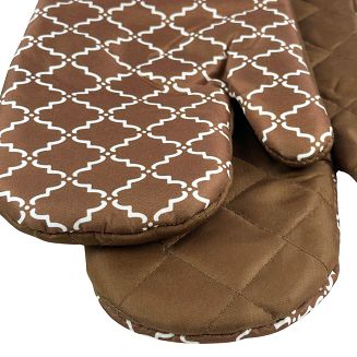 Rękawice kuchenne 18x27 z magnesem 2 szt. brązowe maroko clover