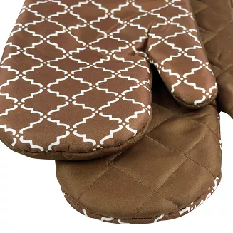 Rękawice kuchenne 18x27 z magnesem 2 szt. brązowe maroko clover