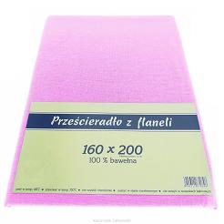 Prześcieradło flanelowe 160x200 FAN różowe