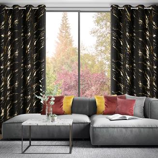 Zasłona gotowa na przelotkach LANI 140x250 Eurofirany czarny