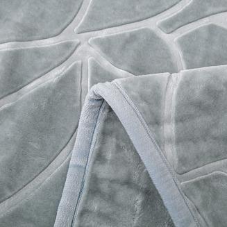 Koc akrylowy na fotel tłoczony LIV 80x160 gruby ciepły szary