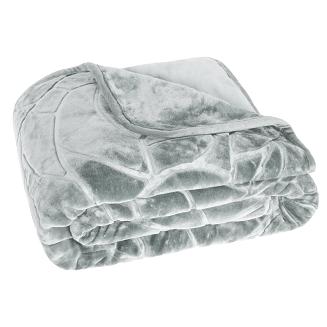 Koc akrylowy na fotel tłoczony LIV 80x160 gruby ciepły szary