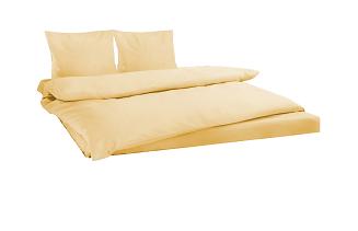 Pościel haftowana z prześcieradłem 200x220 żółta