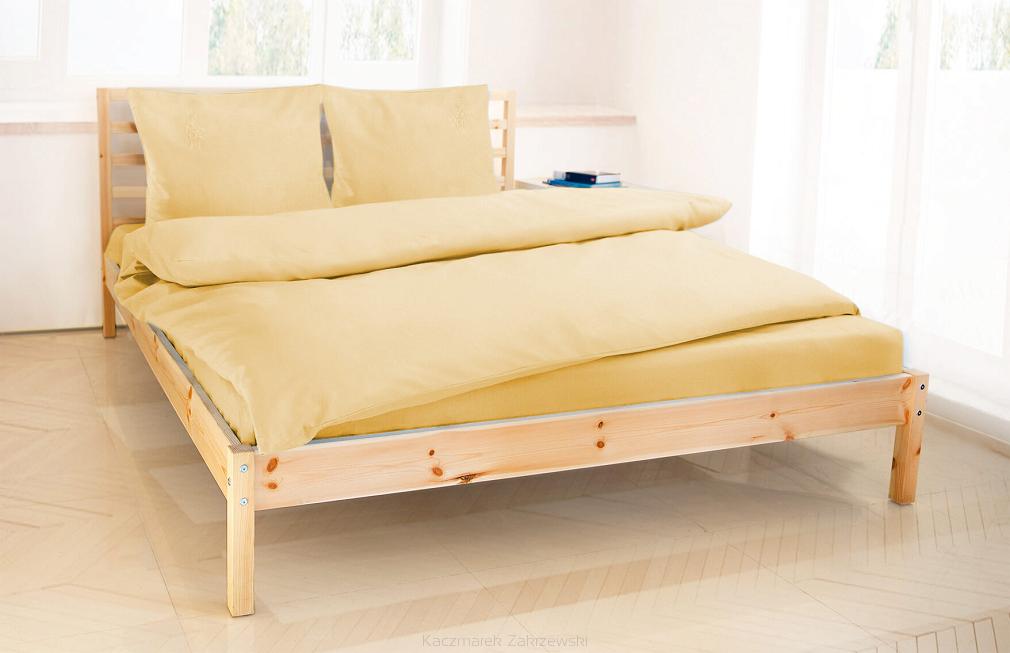 Pościel haftowana z prześcieradłem 200x220 żółta