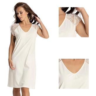 Koszula damska LUNA kod 101 ecru z koronką