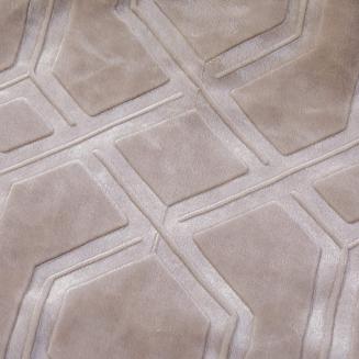 Koc akrylowy na fotel tłoczony VITO 200x220 geometryczny wzór taupe