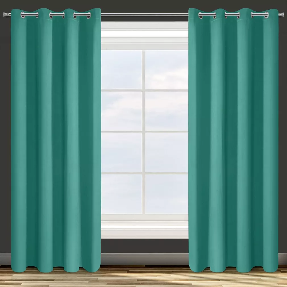 Zasłona gotowa na przelotkach PARISA 140x250 Design91 turkusowy