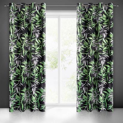 Zasłona gotowa na przelotkach ZOJA 140x250 Pierre Cardin Eurofirany zielona gałązki