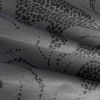 Pościel satyna bawełniana KAREN 160x200 ciemnoszara w roślinny ornament