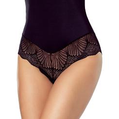 Wysokie majtki modelujące z koronką Valenta czarne