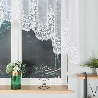 Firanka żakardowa gotowa na żabki BERENIKA 330x120 biała