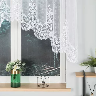 Firanka żakardowa gotowa na żabki BERENIKA 330x120 biała