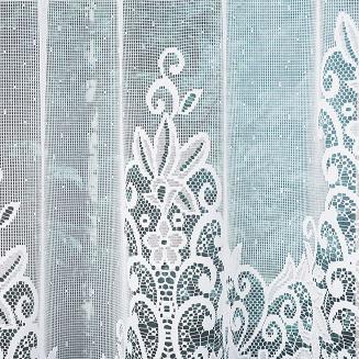 Firanka żakardowa gotowa na żabki BERENIKA 330x120 biała