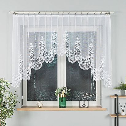 Firanka żakardowa gotowa na żabki BERENIKA 330x120 biała
