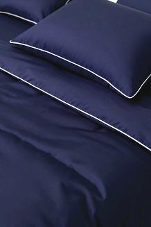 Pościel bambusowa 220x200 granatowa z białą bizą