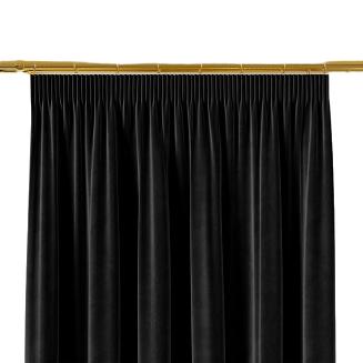 Zasłona gotowa na taśmie VELVI 140x260 czarna