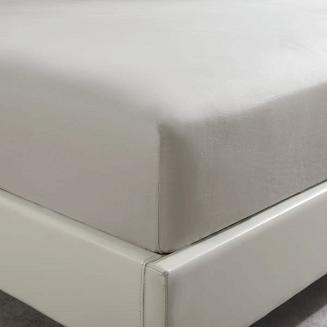 Prześcieradło satyna bawełniana z gumką 90x200 SIN taupe