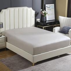 Prześcieradło satyna bawełniana z gumką 90x200 SIN taupe